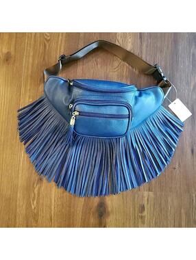 Navy Blue Fringe Fanny Pack – NWT